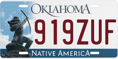 OK license plate 919ZUF