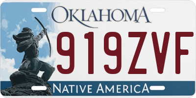 OK license plate 919ZVF