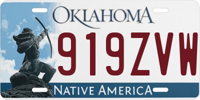 OK license plate 919ZVW