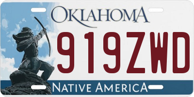 OK license plate 919ZWD