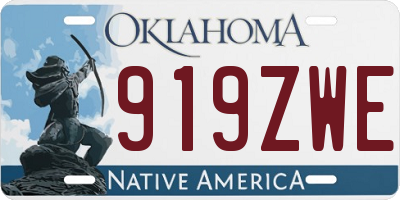 OK license plate 919ZWE