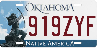 OK license plate 919ZYF