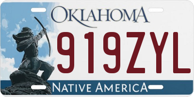 OK license plate 919ZYL