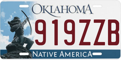 OK license plate 919ZZB