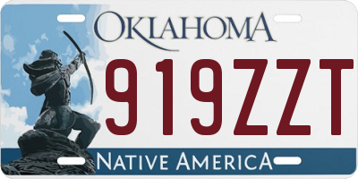 OK license plate 919ZZT