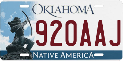 OK license plate 920AAJ