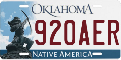 OK license plate 920AER
