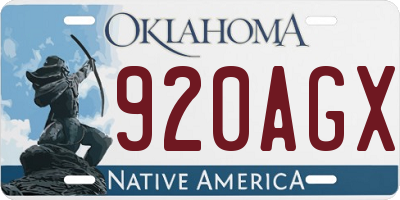 OK license plate 920AGX
