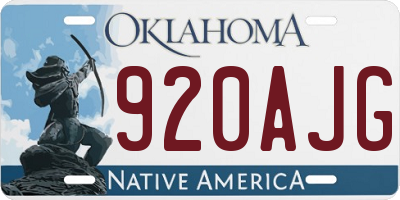 OK license plate 920AJG