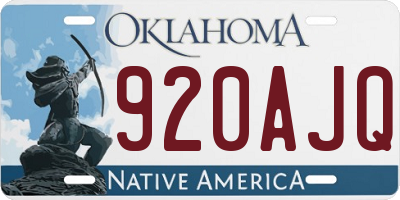 OK license plate 920AJQ