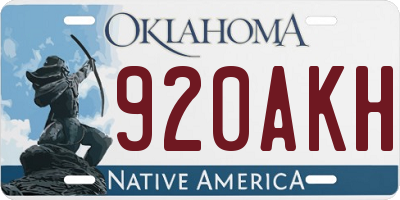 OK license plate 920AKH