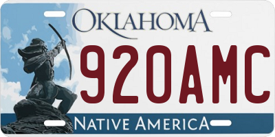 OK license plate 920AMC
