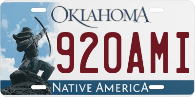 OK license plate 920AMI