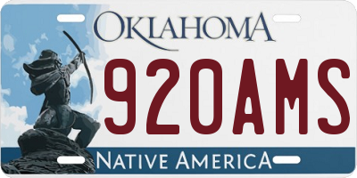 OK license plate 920AMS