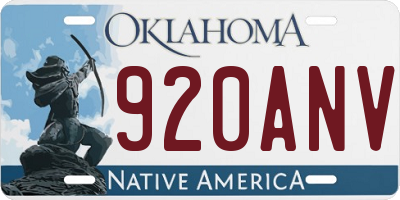 OK license plate 920ANV