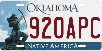 OK license plate 920APC