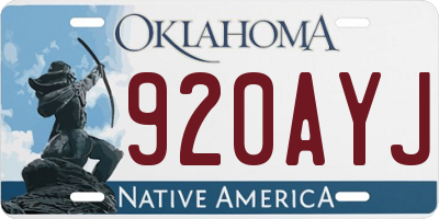 OK license plate 920AYJ