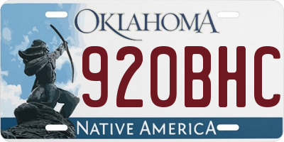 OK license plate 920BHC