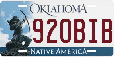 OK license plate 920BIB