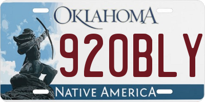 OK license plate 920BLY