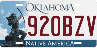 OK license plate 920BZV