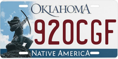 OK license plate 920CGF
