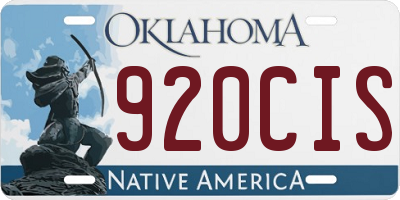 OK license plate 920CIS