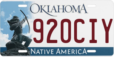 OK license plate 920CIY