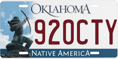 OK license plate 920CTY