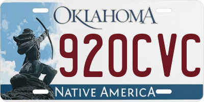 OK license plate 920CVC