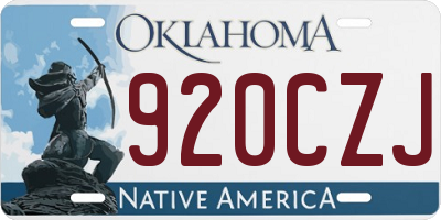 OK license plate 920CZJ