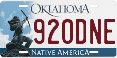 OK license plate 920DNE