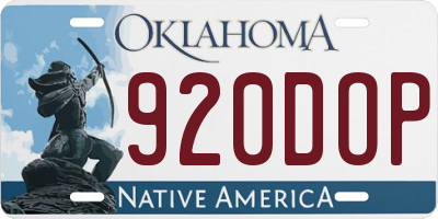 OK license plate 920DOP