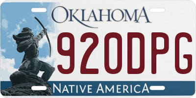 OK license plate 920DPG