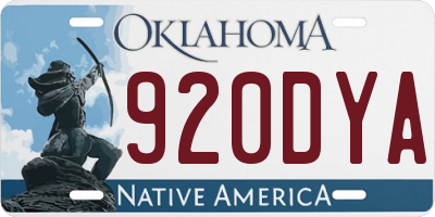 OK license plate 920DYA