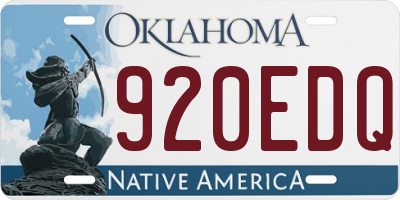 OK license plate 920EDQ