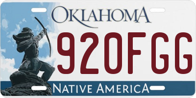 OK license plate 920FGG