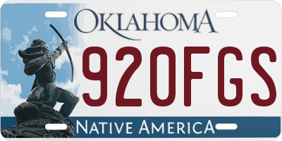 OK license plate 920FGS