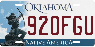 OK license plate 920FGU