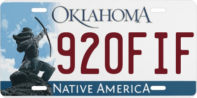 OK license plate 920FIF