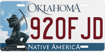 OK license plate 920FJD