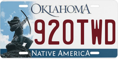 OK license plate 920TWD