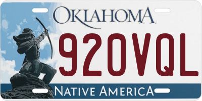 OK license plate 920VQL
