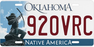 OK license plate 920VRC
