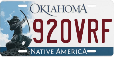 OK license plate 920VRF