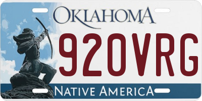 OK license plate 920VRG