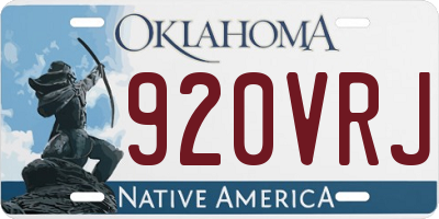 OK license plate 920VRJ