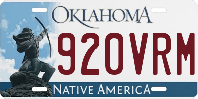 OK license plate 920VRM