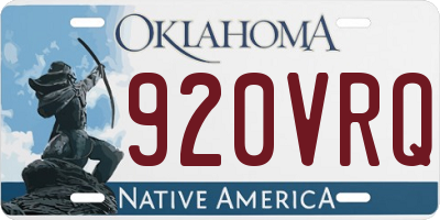 OK license plate 920VRQ