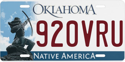 OK license plate 920VRU